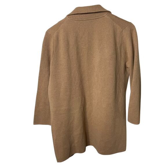 J.Crew Sophie Open Front Sweater Blazer Merino Wool Relaxed Fit Tan Small - Picture 8 of 9